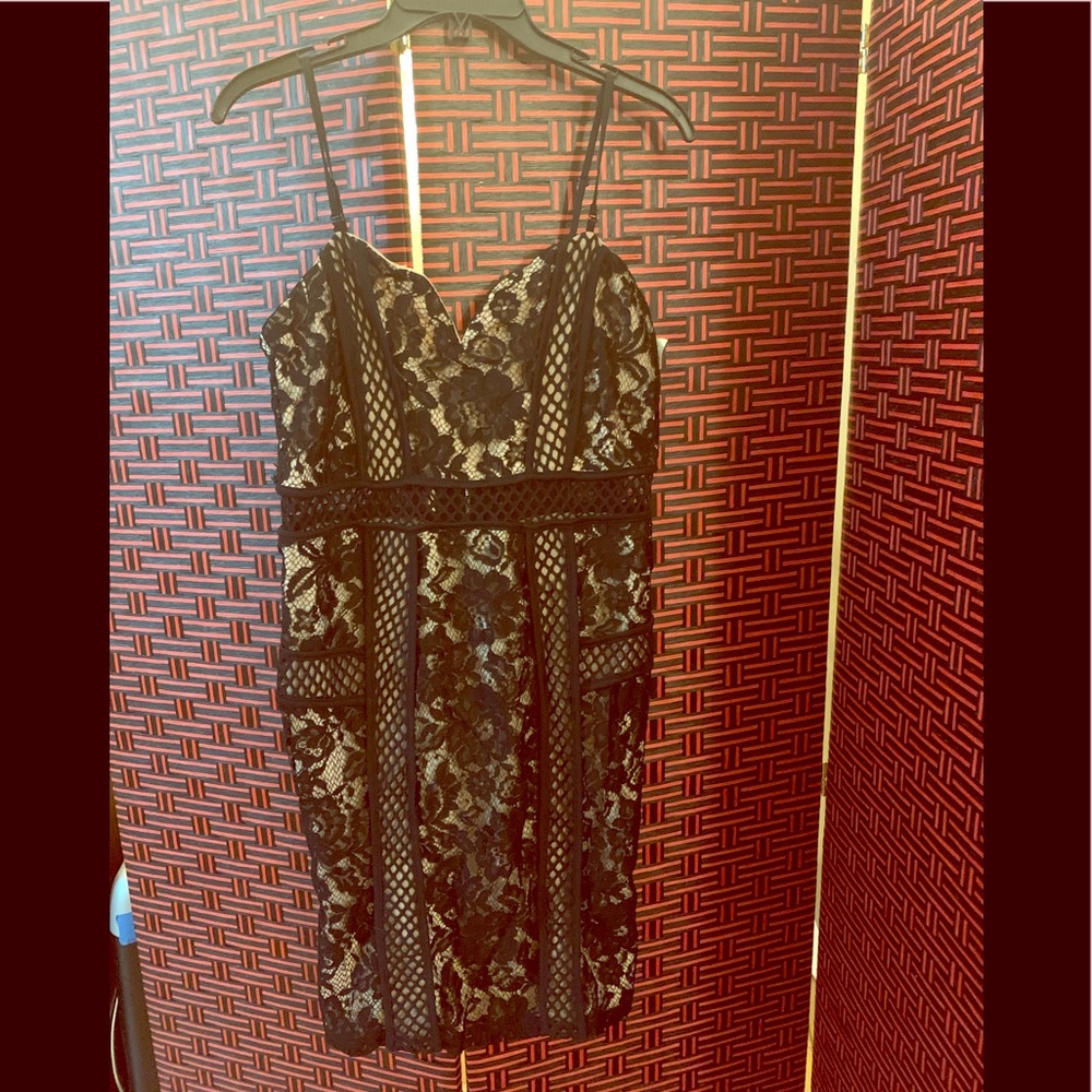 The black lace dress.